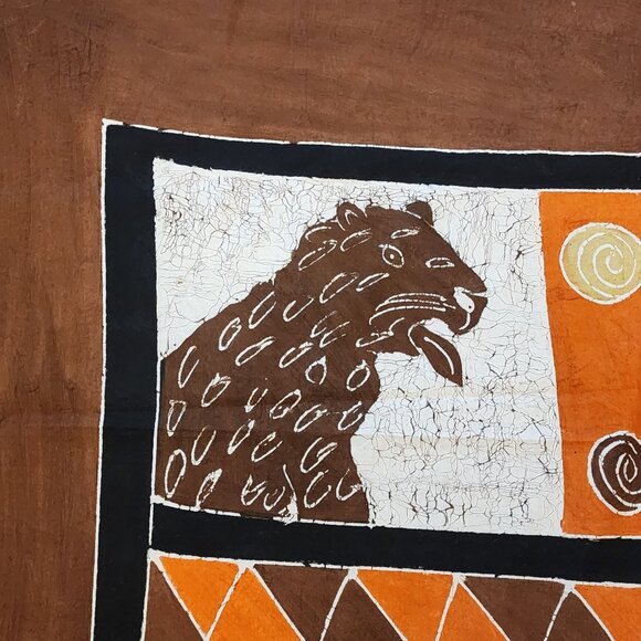 Batik Cotton Fabric Panel African Animal Safari Themed 82"x60" - Picture 5 of 11